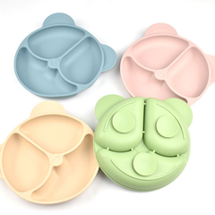 Silicone Bear 3 Compartment Dinner Plate