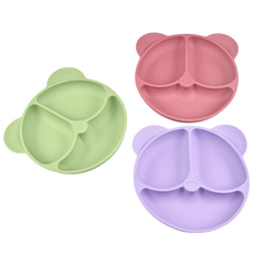 Silicone Bear 3 Compartment Dinner Plate