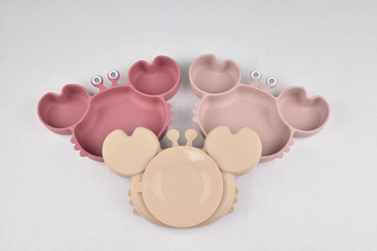 Silicone Cartoon Crab Dinner Plate